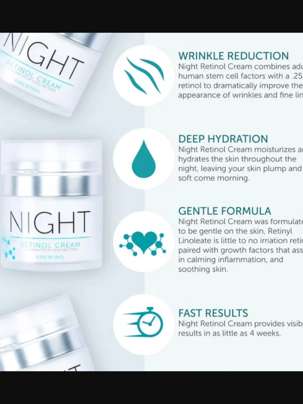 NIB FactorFive Night Retinol Cream 0.25% Retinol Full Size Retail Price $189.00